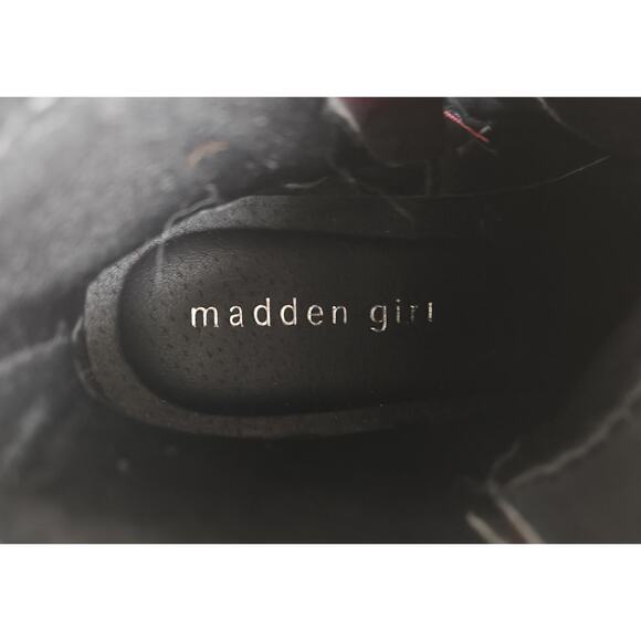 MADDEN GIRL Alicee Women’s Sz 7.5M Combat Platform Vegan Burgundy Leather Boots. - Picture 6 of 9